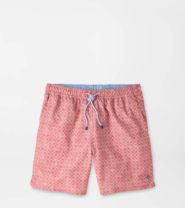 Tails Of Summer Swim Trunk in RED CORAL