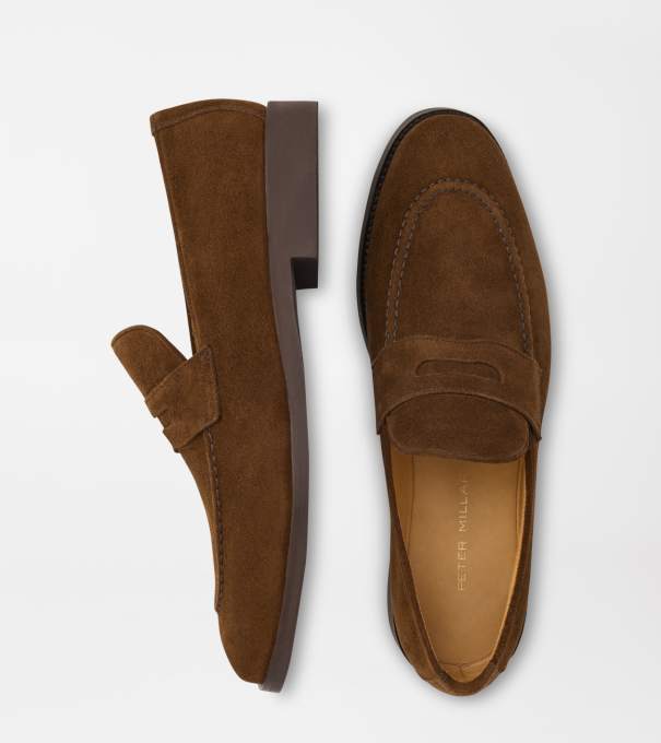 Madison Suede Penny Loafer in WALNUT