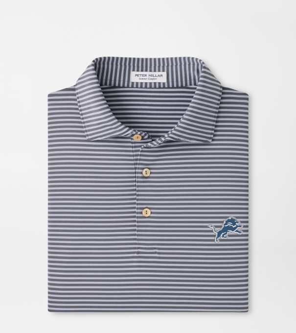 Detroit Lions Tiebreaker Performance Jersey Stripe Polo in Iron