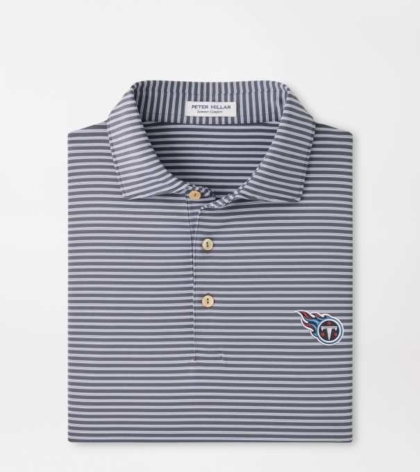Tennessee Titans Tiebreaker Performance Jersey Stripe Polo in Iron