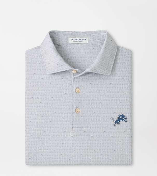 Detroit Lions On The Ball Performance Jersey Polo in British Grey