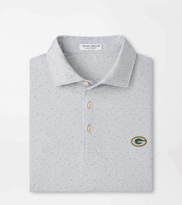 Green Bay Packers On The Ball Performance Jersey Polo in British Grey