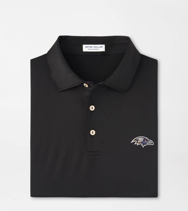 Baltimore Ravens Solid Performance Jersey Polo in Black