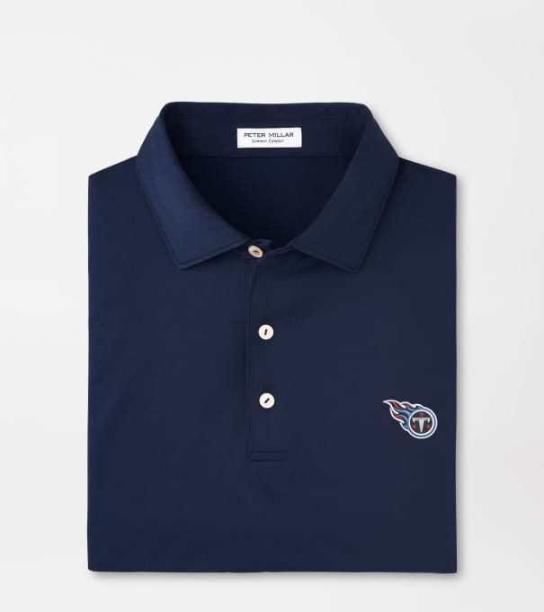 Tennessee Titans Solid Performance Jersey Polo in Navy