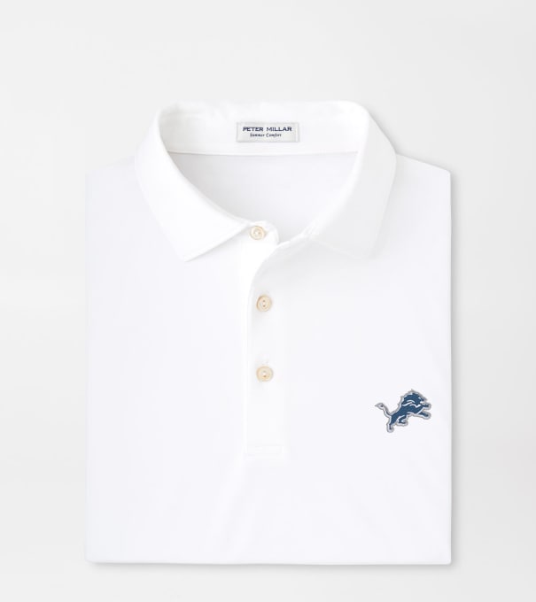 Detroit Lions Solid Performance Jersey Polo in White