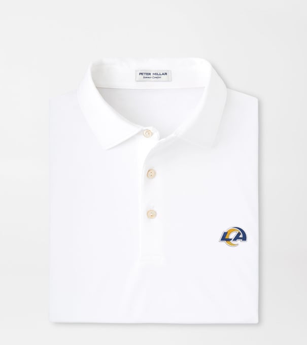 Los Angeles Rams Solid Performance Jersey Polo in White