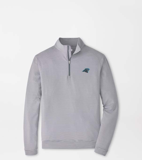 Carolina Panthers Perth Sugar Stripe Performance Quarter-Zip in Iron/White