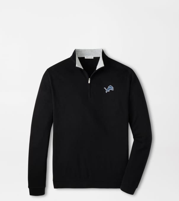 Detroit Lions Crown Comfort Quarter-Zip Pullover in Black
