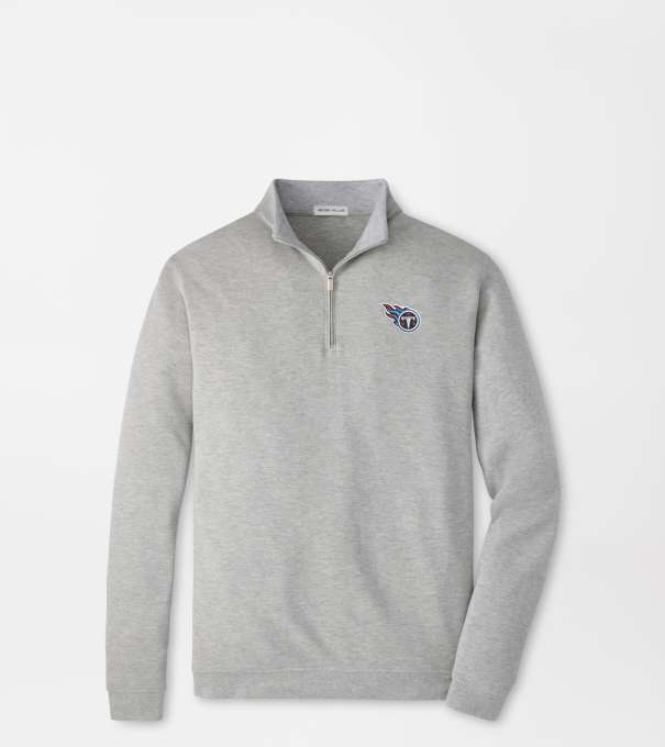 Tennessee Titans Crown Comfort Quarter-Zip Pullover in Light Grey