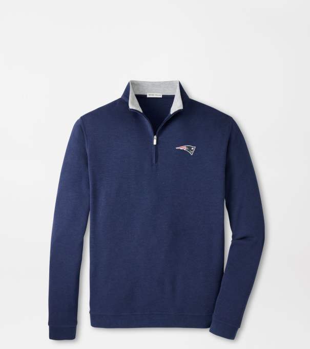 New England Patriots Crown Comfort Quarter-Zip Pullover in Navy