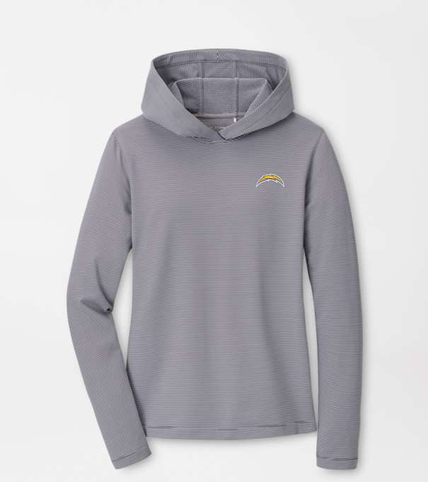 Los Angeles Chargers Women's Pine Sugar Stripe Performance Hoodie in Iron