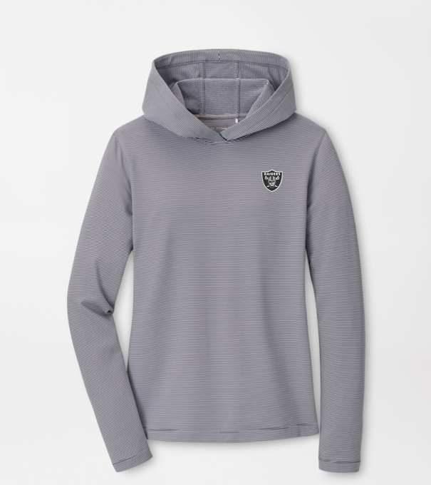 Las Vegas Raiders Women's Pine Sugar Stripe Performance Hoodie in Iron
