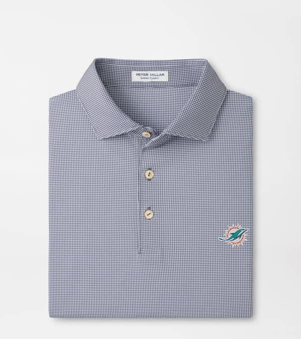 Miami Dolphins Border Performance Jersey Polo in Iron