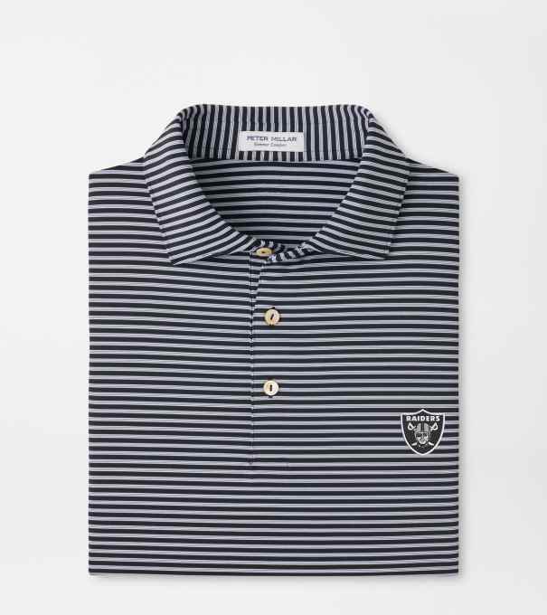 Las Vegas Raiders Tiebreaker Performance Jersey Stripe Polo in Black