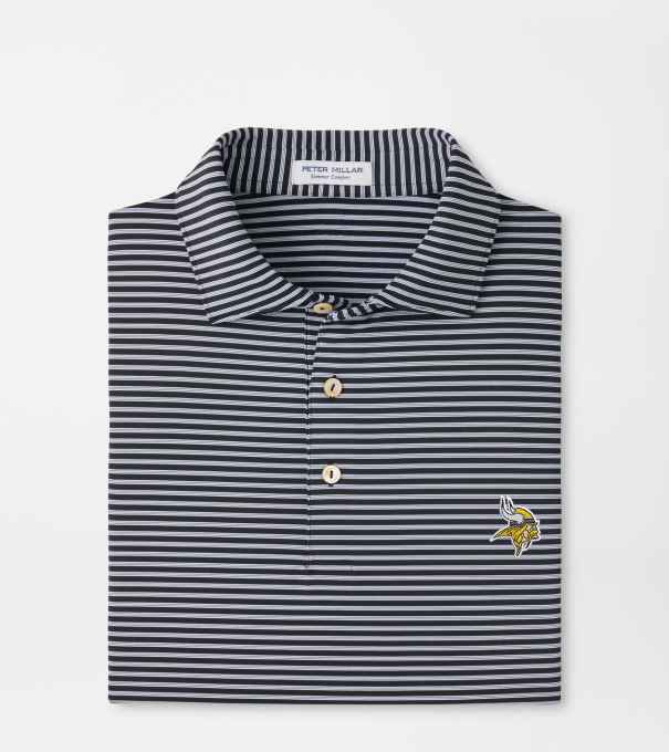 Minnesota Vikings Tiebreaker Performance Jersey Stripe Polo in Black