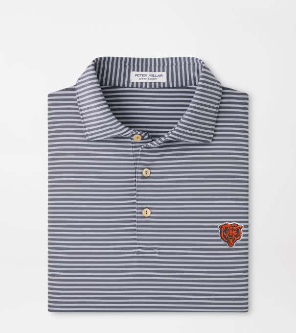 Chicago Bears Tiebreaker Performance Jersey Stripe Polo in Iron