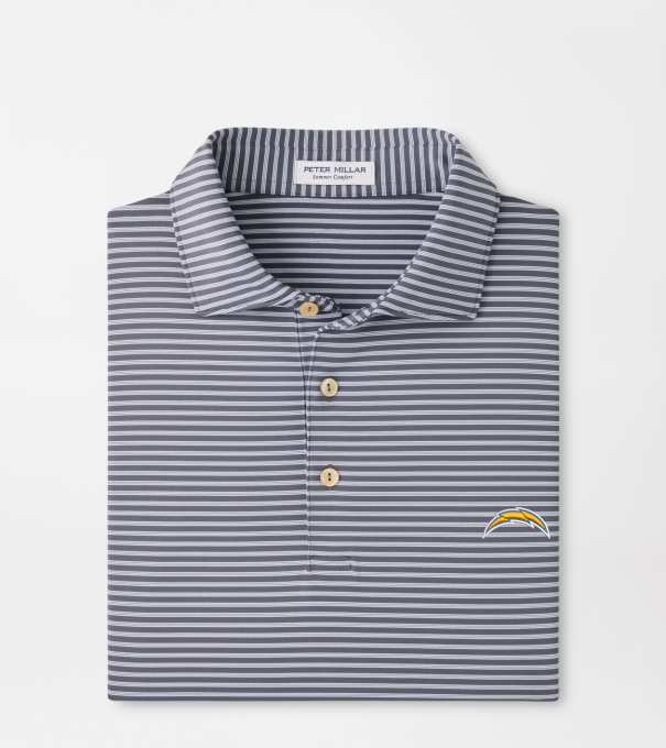 Los Angeles Chargers Tiebreaker Performance Jersey Stripe Polo in Iron