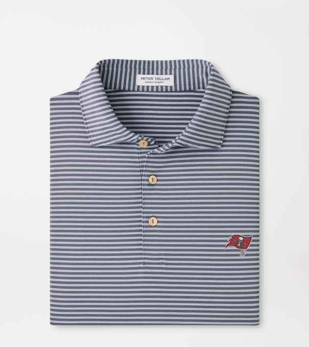 Tampa Bay Buccaneers Tiebreaker Performance Jersey Stripe Polo in Iron