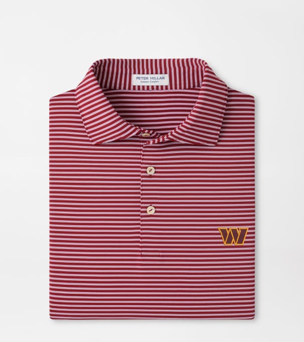 Washington Commanders Tiebreaker Performance Jersey Stripe Polo in Maroon2