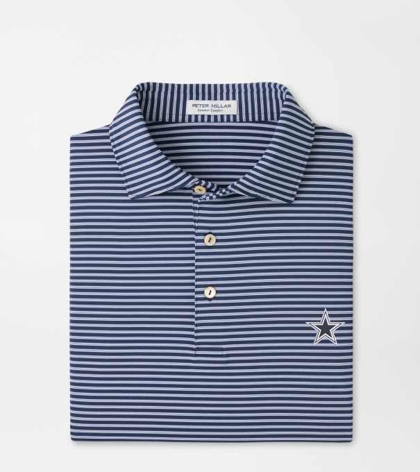 Dallas Cowboys Tiebreaker Performance Jersey Stripe Polo in Navy