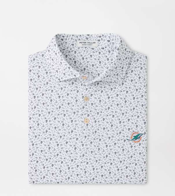 Miami Dolphins Kick Off Performance Jersey Polo in Gale Grey