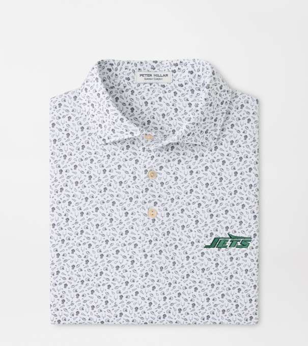 New York Jets Kick Off Performance Jersey Polo in Gale Grey