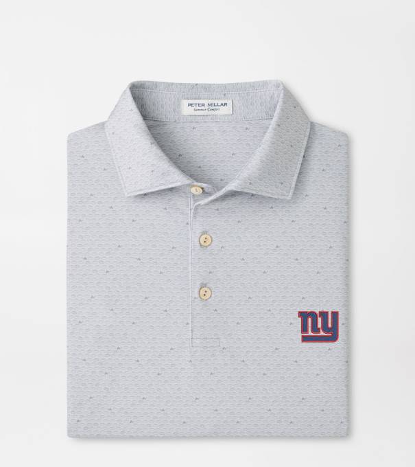 New York Giants On The Ball Performance Jersey Polo in British Grey