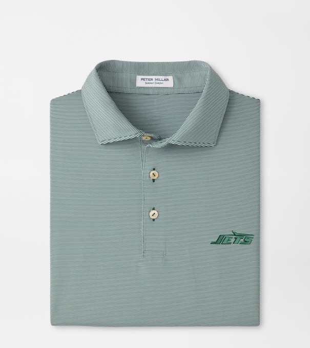 New York Jets Jubilee Stripe Performance Polo in Green1