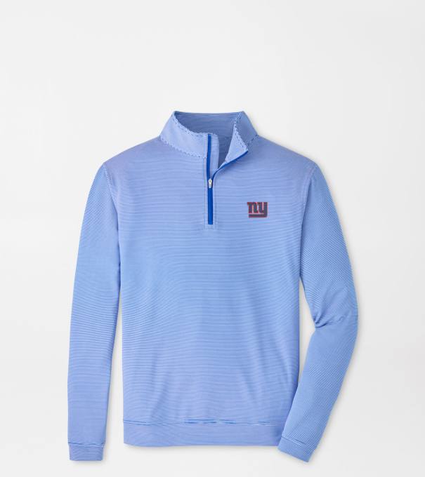 New York Giants Perth Sugar Stripe Performance Quarter-Zip in Blue3/White
