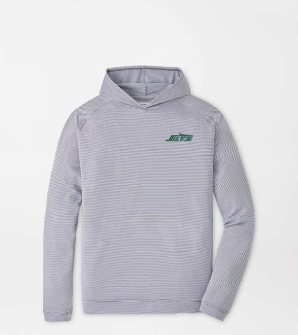 New York Jets Pine Sugar Stripe Performance Hoodie in Iron