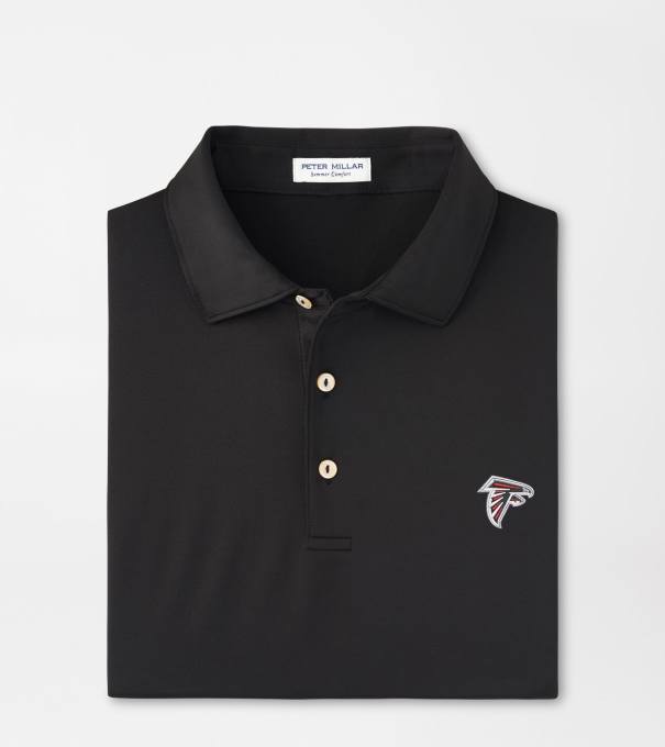 Atlanta Falcons Solid Performance Jersey Polo in Black