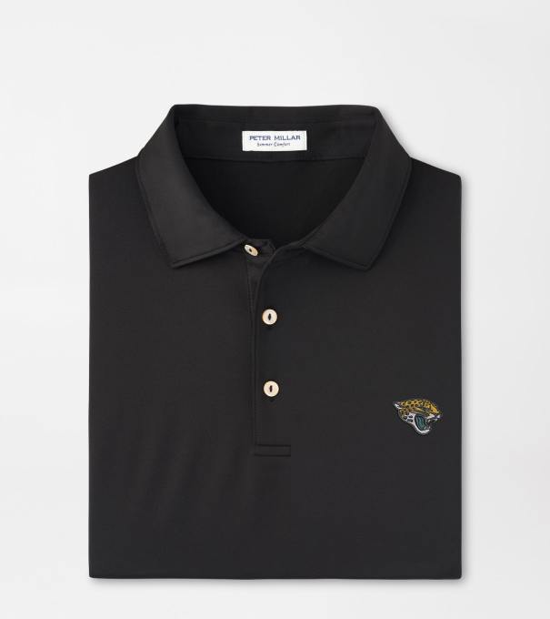 Jacksonville Jaguars Solid Performance Jersey Polo in Black