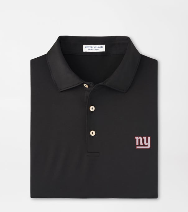 New York Giants Solid Performance Jersey Polo in Black