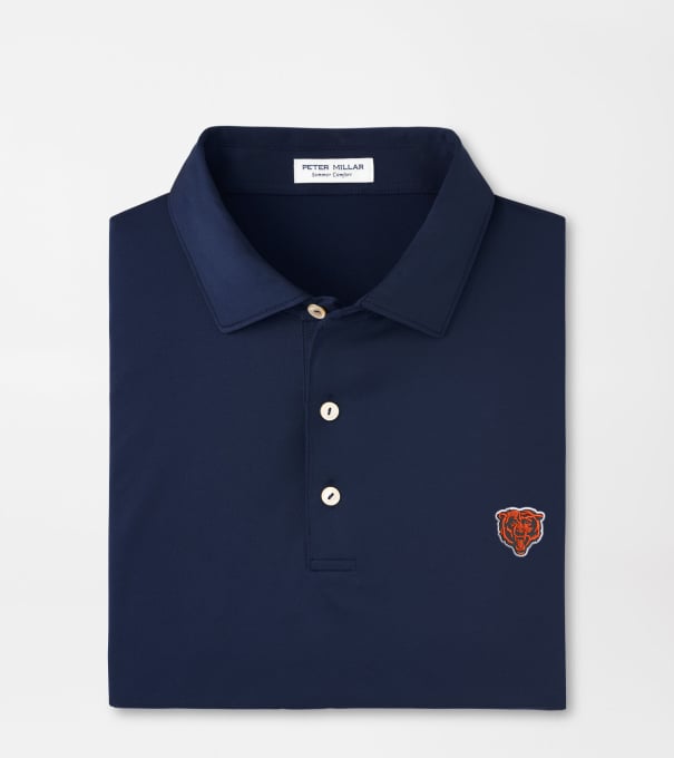 Chicago Bears Solid Performance Jersey Polo in Navy