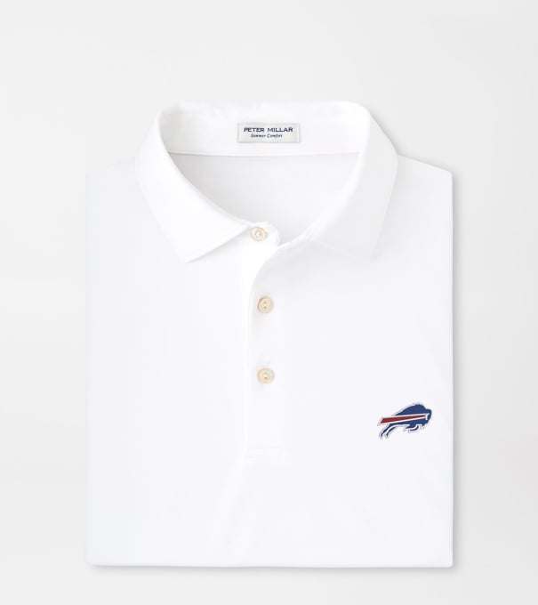 Buffalo Bills Solid Performance Jersey Polo in White