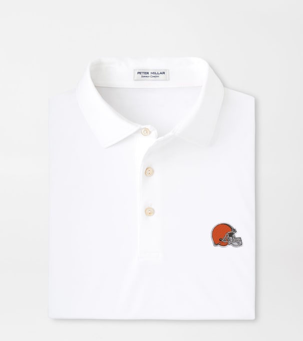 Cleveland Browns Solid Performance Jersey Polo in White