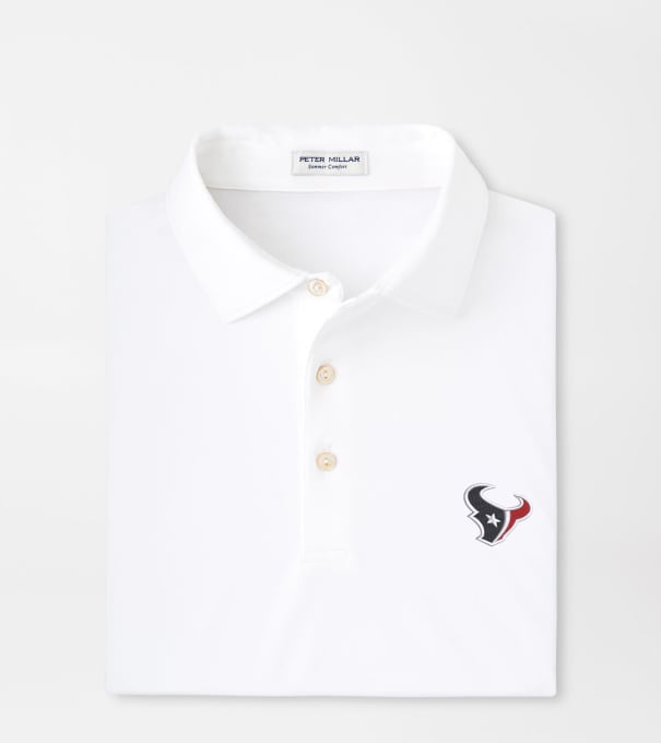 Houston Texans Solid Performance Jersey Polo in White