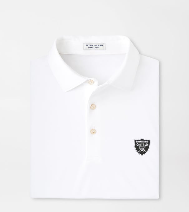 Las Vegas Raiders Solid Performance Jersey Polo in White
