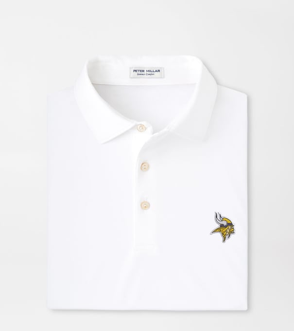Minnesota Vikings Solid Performance Jersey Polo in White
