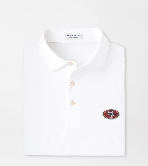 San Francisco 49ers Solid Performance Jersey Polo in White