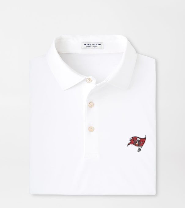 Tampa Bay Buccaneers Solid Performance Jersey Polo in White