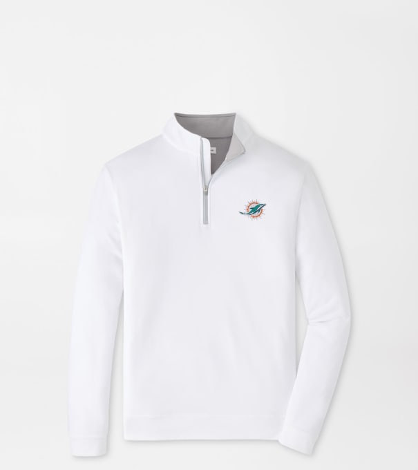 Miami Dolphins Perth Performance Quarter-Zip in White