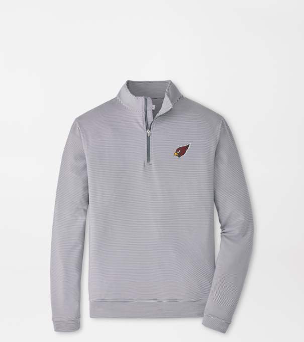 Arizona Cardinals Perth Sugar Stripe Performance Quarter-Zip in Iron/White