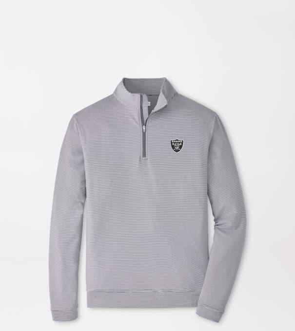 Las Vegas Raiders Perth Sugar Stripe Performance Quarter-Zip in Iron/White