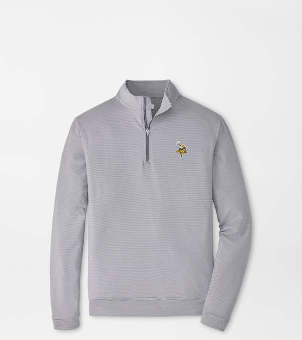 Minnesota Vikings Perth Sugar Stripe Performance Quarter-Zip in Iron/White