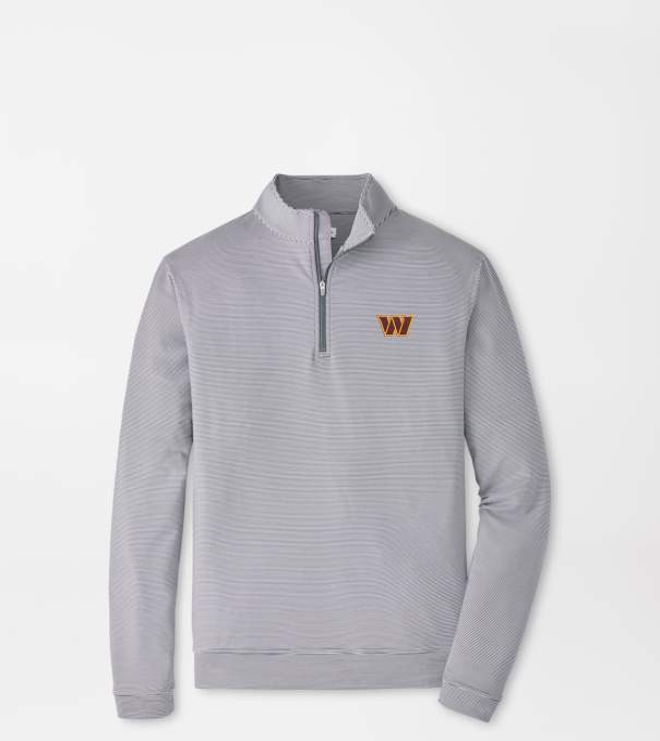 Washington Commanders Perth Sugar Stripe Performance Quarter-Zip in Iron/White