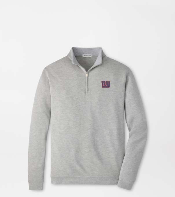 New York Giants Crown Comfort Quarter-Zip Pullover in Light Grey