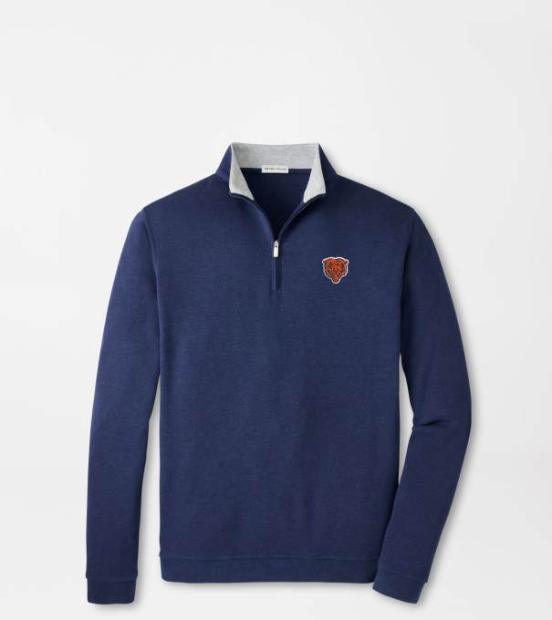 Chicago Bears Crown Comfort Quarter-Zip Pullover in Navy