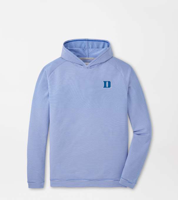 Duke University Pine Sugar Stripe Performance Hoodie in Blue3