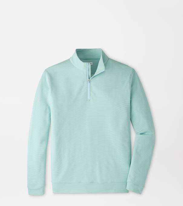 Perth Sugar Stripe Performance Quarter-Zip in FRESH MINT